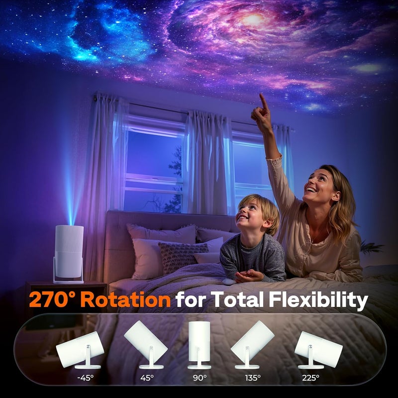 Boldever 【Built-in Officially-Licensed Apps & 500 ANSI Lumens & Full Automatic】 2026 Upgraded Mini Smart Projector with WiFi 6 and Bluetooth, 270° Adjustable Stand, Movie Projector Indoors Outdoors - Image 5